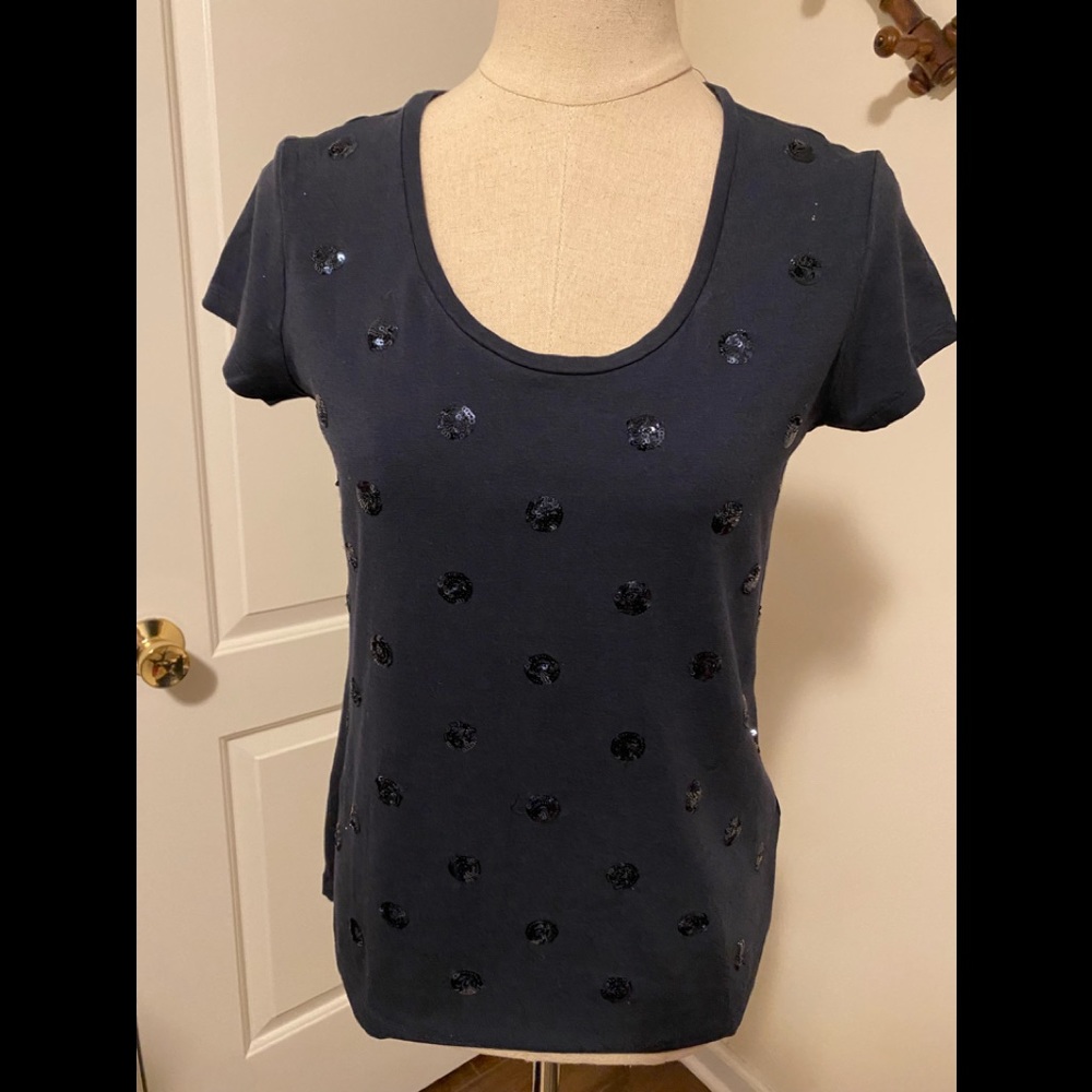 Tommy Hilfiger navy blue t-shirt with sequins size S.